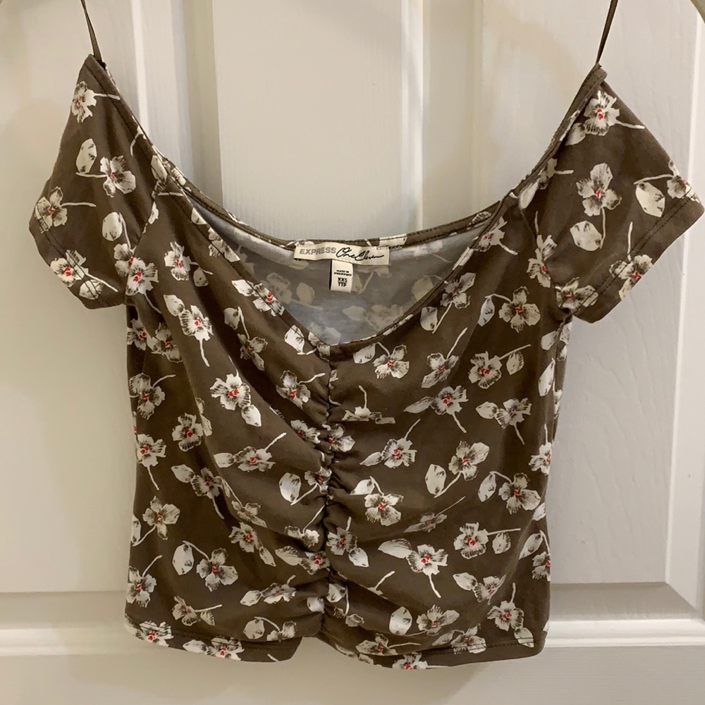 Express off the shoulder crop top